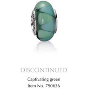 PANDORA Retired Charm bead Captivating Green